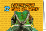 I See That You’re 72 Years Old Today Chameleon card