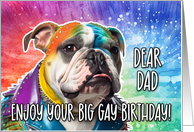 Dad Big Gay Birthday English Bulldog card