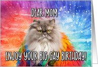 Mom Big Gay Birthday Persian Cat card