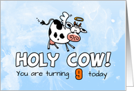 Holy Cow Birthday 9 years old card