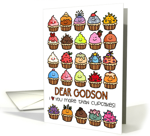 I Love You More than Cupcakes Birthday for Godson card (1768664)