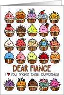 I Love You More than Cupcakes Birthday for Fiance card