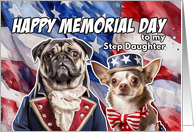 Step Daughter Happy Memorial Day Patriotic Dogs card