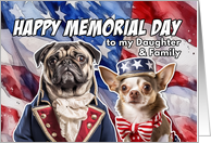 Daughter and Family Happy Memorial Day Patriotic Dogs card