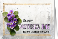 Sister in Law Violets Happy Mother’s Day card