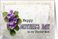 Foster Mom Violets Happy Mother’s Day card