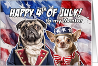 Mentor Happy 4th of July Patriotic Pug and Chihuahua card