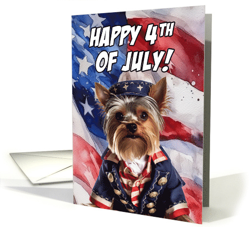 Happy 4th of July Patriotic Yorkshire Terrier card (1770642)