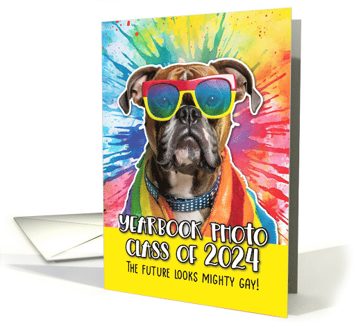 Yearbook Photo Boxer Gay Graduate 2024 Congratulations card (1770990)