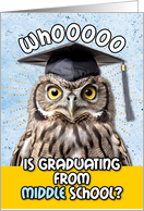 Middle School Graduation Congratulations Owl card