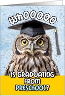 Preschool Graduation Congratulations Owl card
