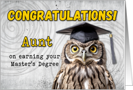 Aunt Master’s Degree Congratulations Owl card