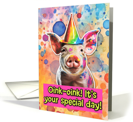 Happy Birthday Pig card (1772122)