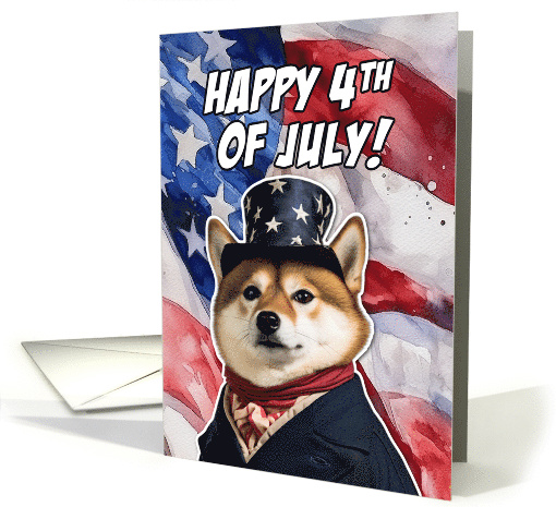 Happy 4th of July Patriotic Shiba Inu card (1774106)