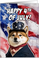 Happy 4th of July Patriotic Shiba Inu card