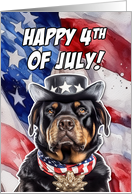 Happy 4th of July Patriotic Rottweiler card