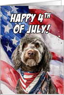 Happy 4th of July Patriotic Labradoodle card