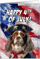 Happy 4th of July Patriotic Cavalier King Charles Spaniel card
