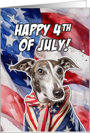 Happy 4th of July Patriotic Greyhound card