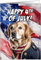 Happy 4th of July Patriotic Golden Retriever card