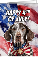 Happy 4th of July Patriotic German Shorthaired Pointer card
