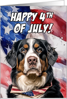 Happy 4th of July Patriotic Bernese Mountain Dog card