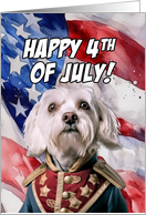 Happy 4th of July Patriotic Maltese card