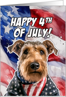 Happy 4th of July Patriotic Lakeland Terrier card