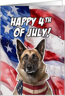 Happy 4th of July Patriotic Belgian Shepherd card