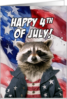 Happy 4th of July Raccoon card