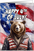 Happy 4th of July Brown Bear card