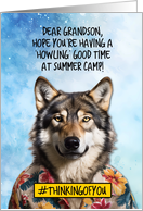 Grandson Summer Camp Wolf card