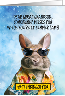Great Grandson Summer Camp Bunny card