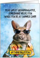 Great Granddaughter Summer Camp Bunny card