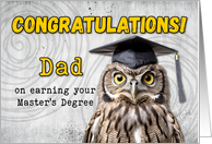 Dad Master’s Degree Congratulations Owl card