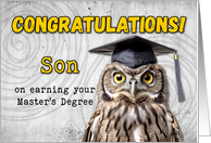 Son Master’s Degree Congratulations Owl card