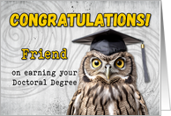 Friend Doctoral Degree Congratulations Owl card