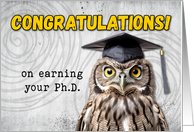 General Ph.D. Congratulations Owl card