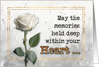 Sympathy White Rose May the Memories card