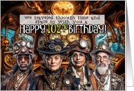 102 Years Old Steampunk Birthday card