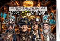 87 Years Old Steampunk Birthday card
