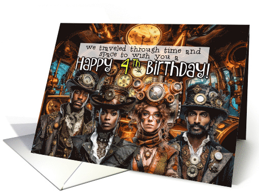 4 Years Old Steampunk Birthday card (1776444)