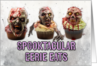 Eerie Eats Zombie Cupcakes Halloween card