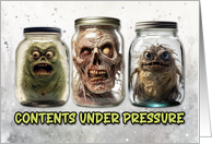 Monsters In A Jar Halloween card