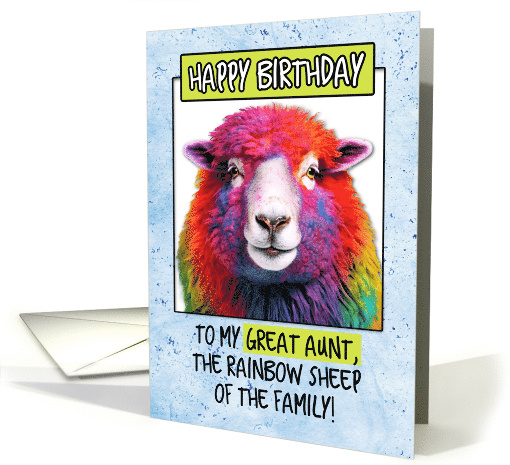For Great Aunt Happy Birthday Rainbow Sheep card (1778364)