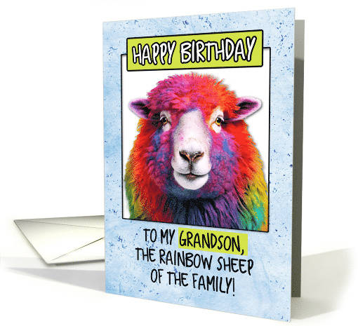 For Grandson Happy Birthday Rainbow Sheep card (1778366)