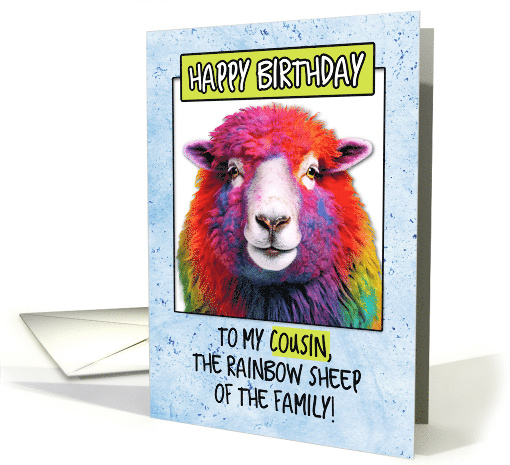 For Cousin Happy Birthday Rainbow Sheep card (1778384)