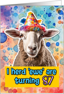 87 Years Old Happy Birthday Sheep card