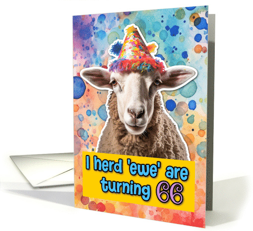 66 Years Old Happy Birthday Sheep card (1778600)