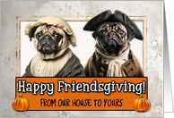 From Our Home Friendsgiving Pilgrim Pug couple card